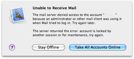 Unable to Receive Mail error